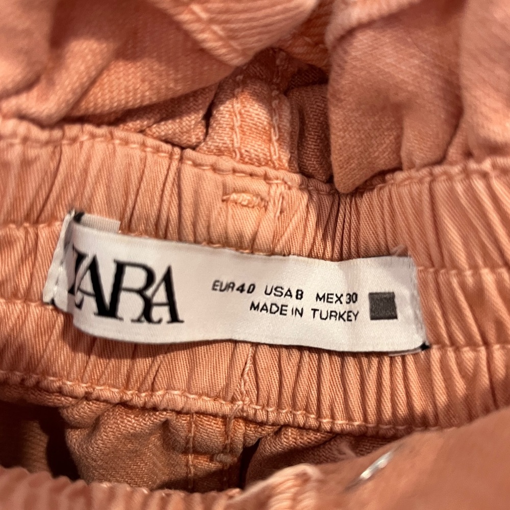 Zara Baggy Paperbag shorts with belt - Picture 5 of 6